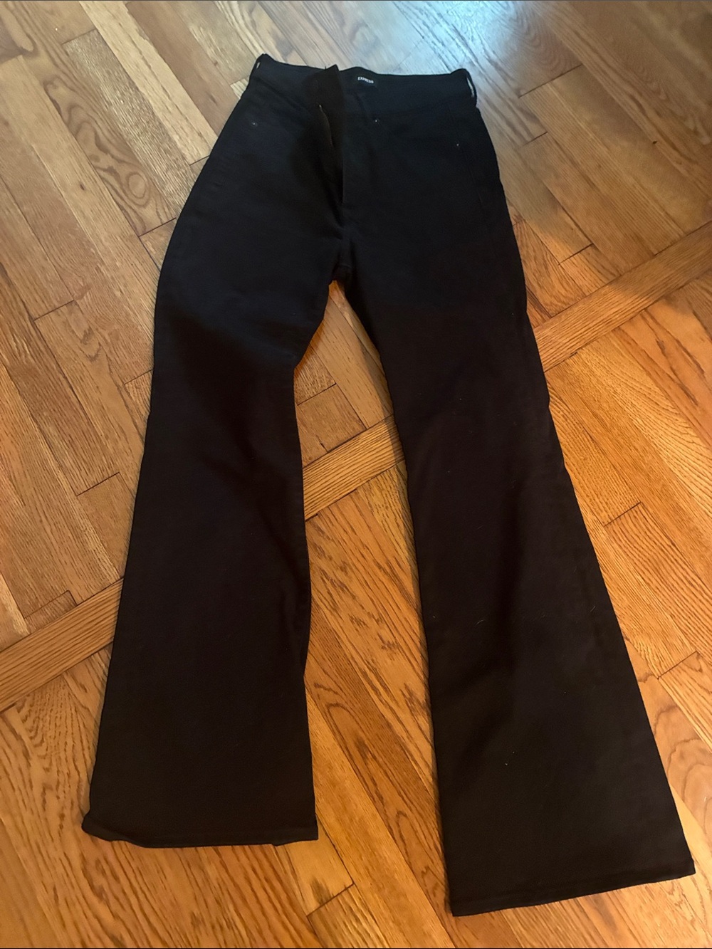 Express Black Wide-Leg Flare Jeans
